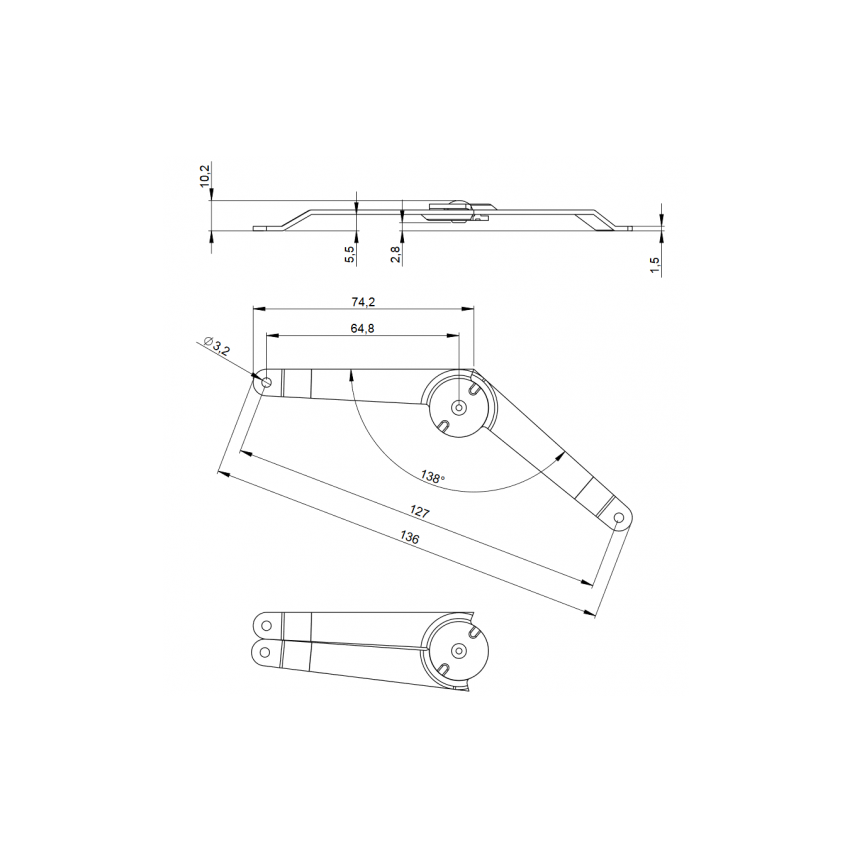 Case Lid Stay steel nickel-plated